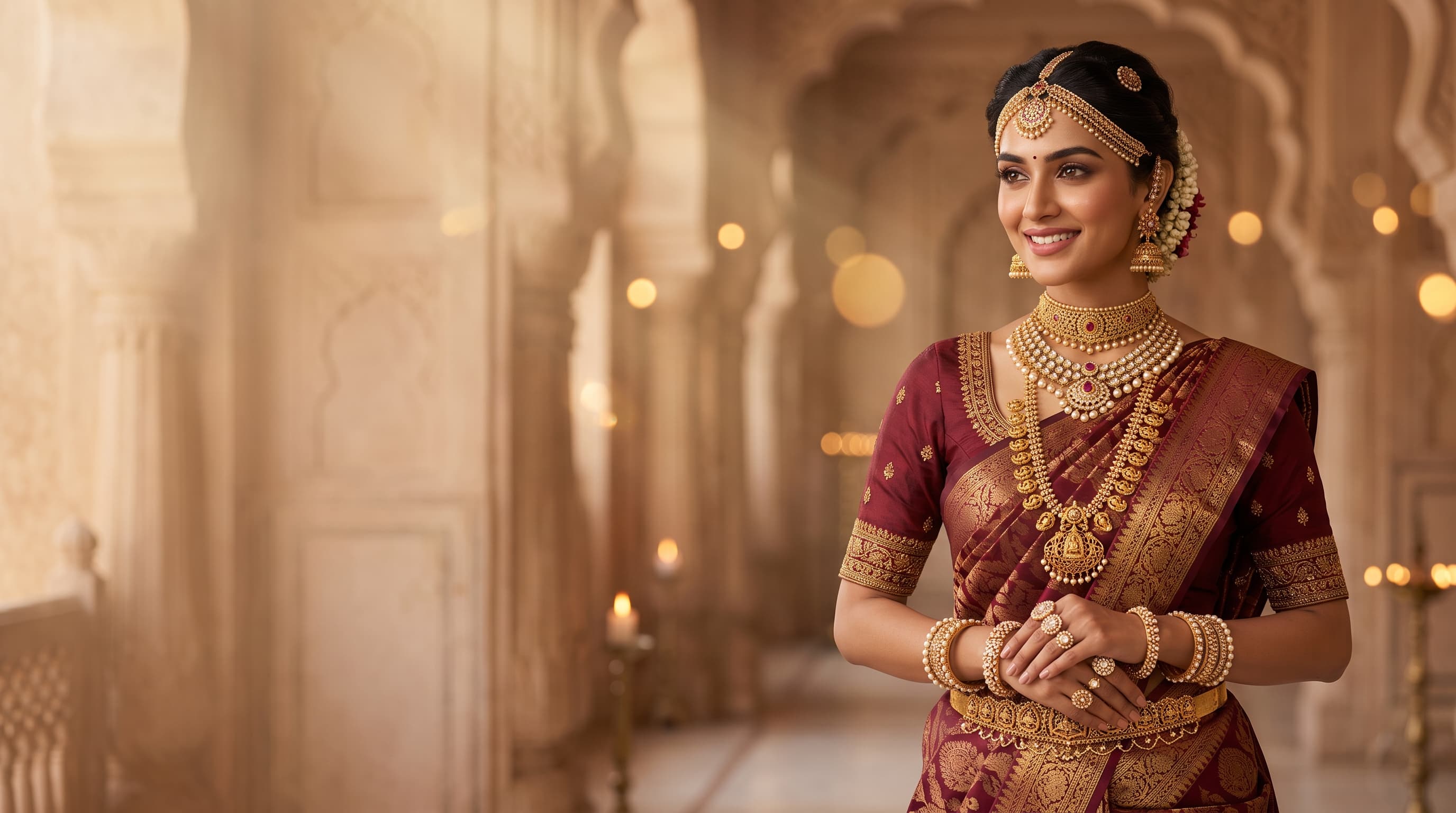 Woman with Gold Jewelry